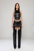 Tokyo Cut-Out Faux Leather Pants