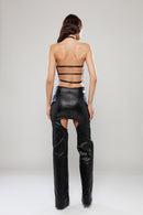 Tokyo Cut-Out Faux Leather Pants