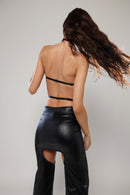 Tokyo Cut-Out Faux Leather Pants