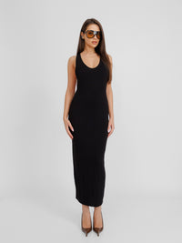 Restless Black Midi Raceback Dress