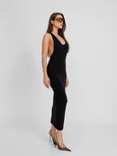 Restless Black Midi Raceback Dress