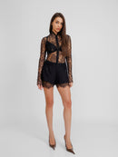 Adore Black Shorts with Lace