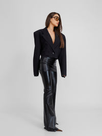 Denial Black Cropped Blazer