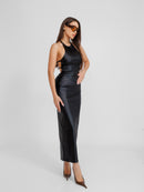 Moody Padded Faux Leather Skirt
