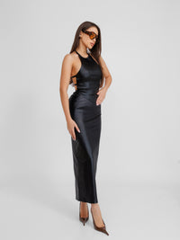 Moody Padded Faux Leather Skirt
