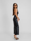 Moody Padded Faux Leather Skirt