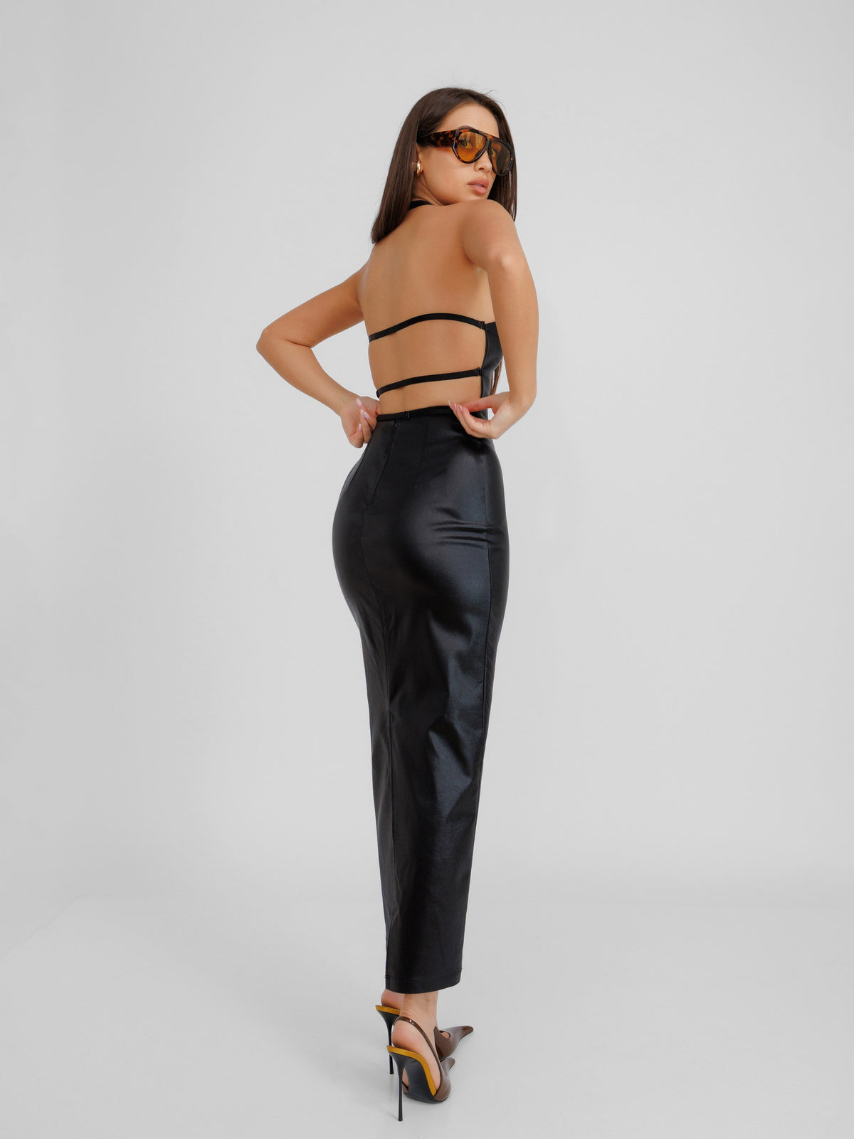 Moody Padded Faux Leather Skirt