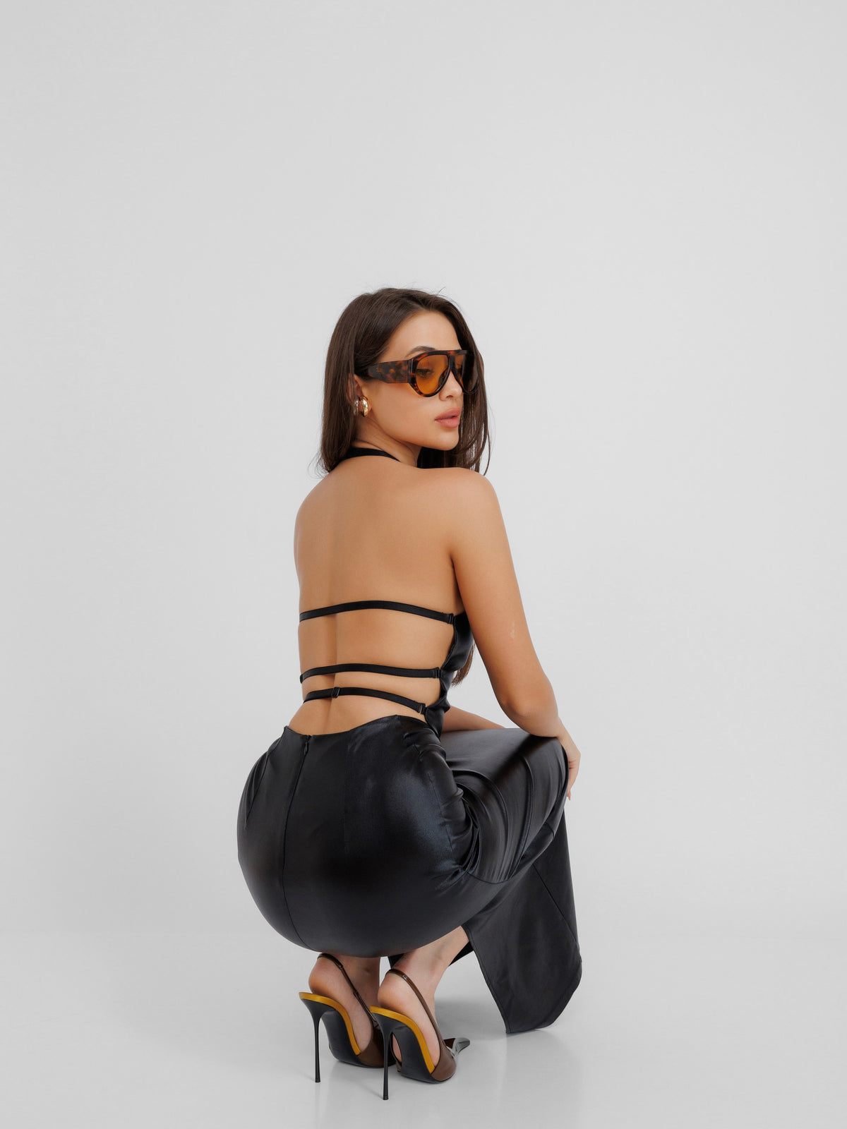 Moody Padded Faux Leather Skirt