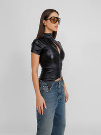 Wicked Faux Leather Top