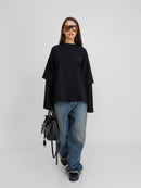 Wild Oversized Black Unisex Blouse