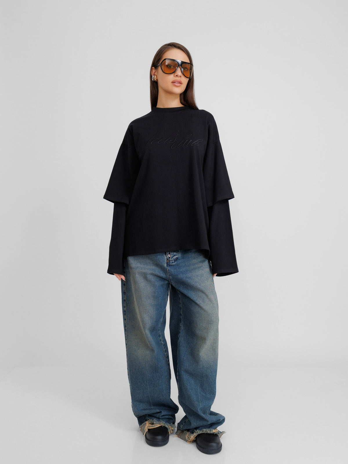 Wild Oversized Black Unisex Blouse
