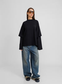 Wild Oversized Black Unisex Blouse