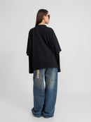 Wild Oversized Black Unisex Blouse
