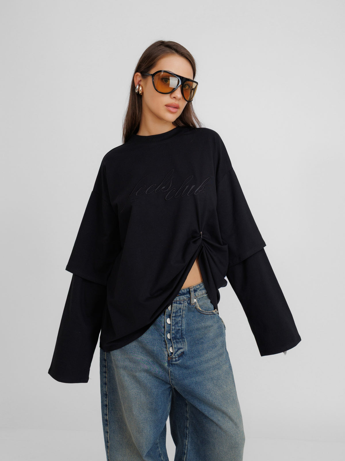 Wild Oversized Black Unisex Blouse
