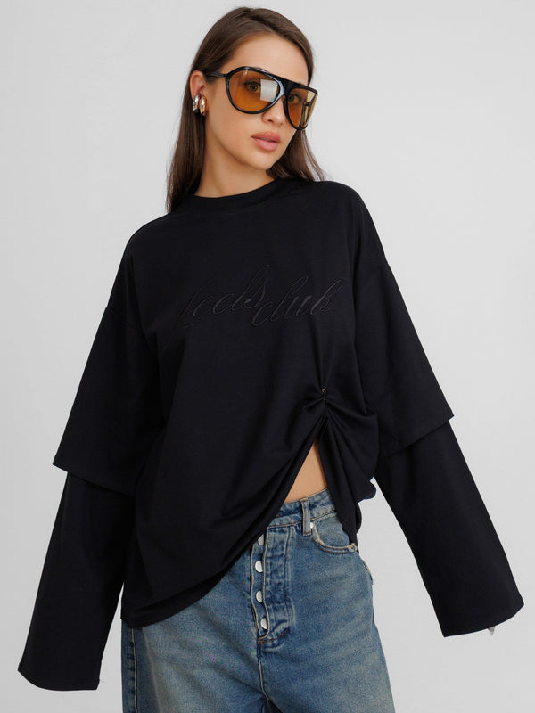 Wild Oversized Black Unisex Blouse