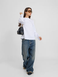 Wild Oversized White Unisex Blouse
