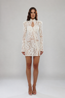 Santorini Ivory Mini Lace Dress