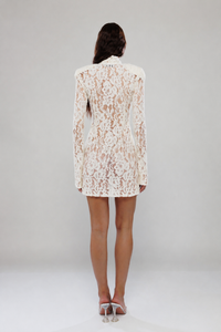 Santorini Ivory Mini Lace Dress