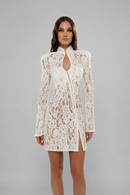 Santorini Ivory Mini Lace Dress