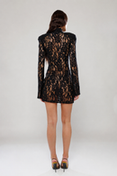 Santorini Black Mini Lace Dress