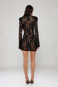 Santorini Black Mini Lace Dress