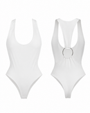 Delir White Raceback Bodysuit
