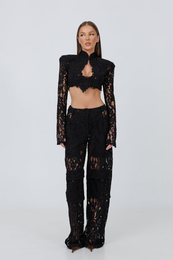 Havana Black High-Waist Pants