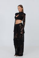 Havana Black High-Waist Pants