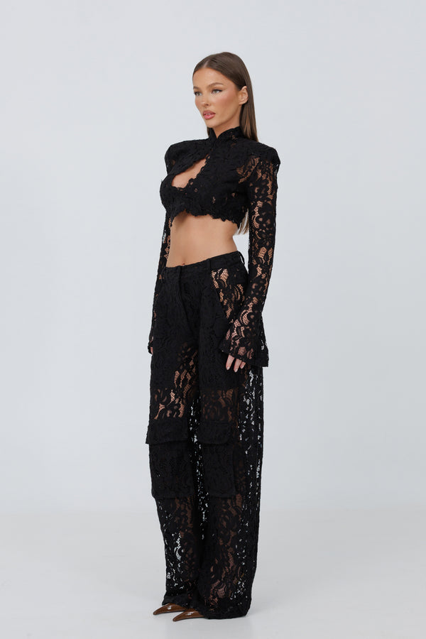 Havana Black High-Waist Pants