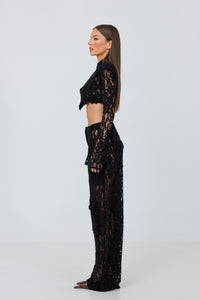 Havana Black High-Waist Pants