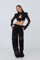 Havana Black High-Waist Pants