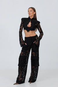 Havana Black High-Waist Pants