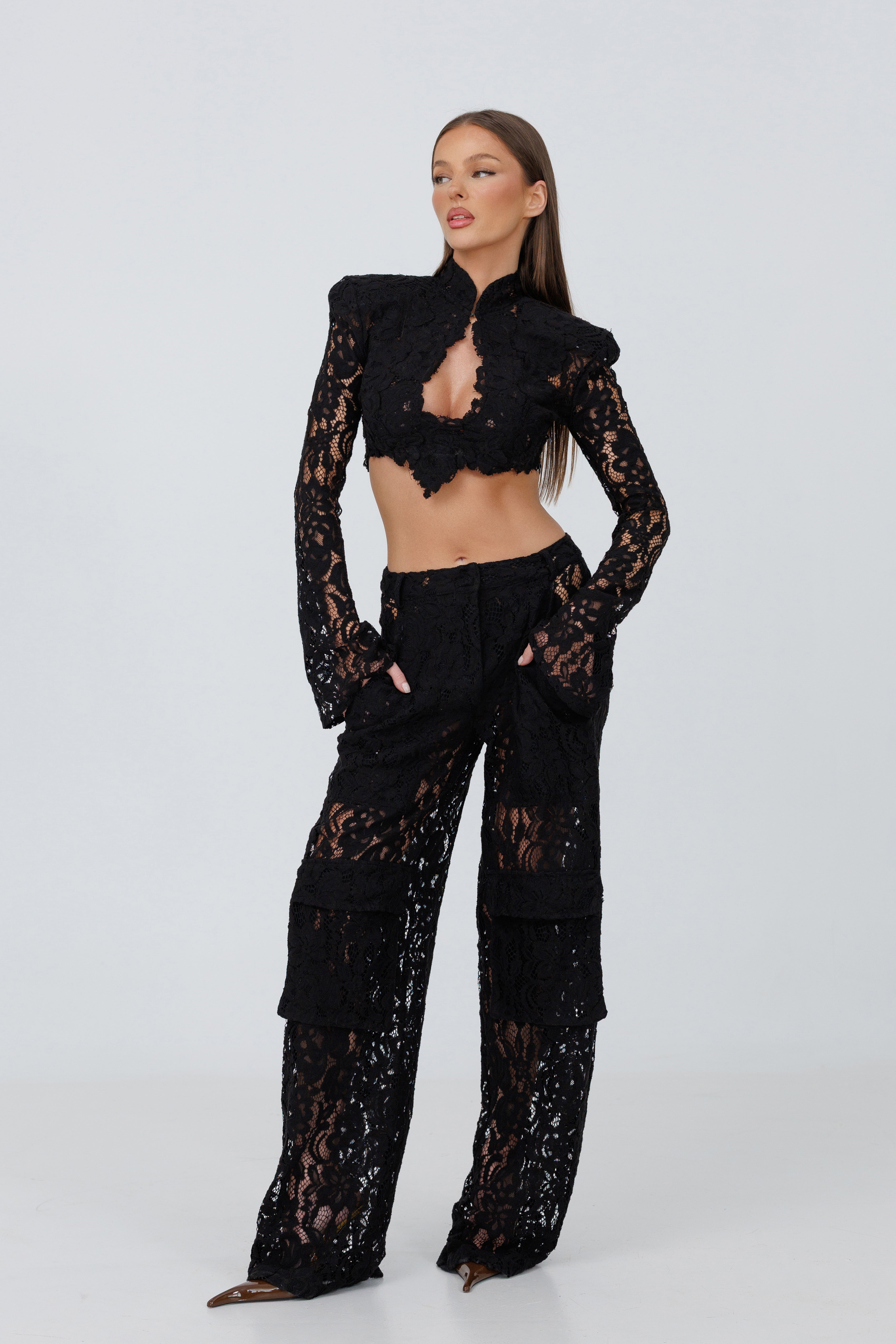 Havana Black High-Waist Pants