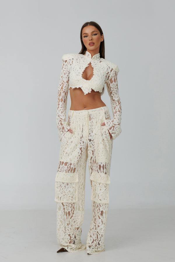 Havana Ivory High-Waist Pants