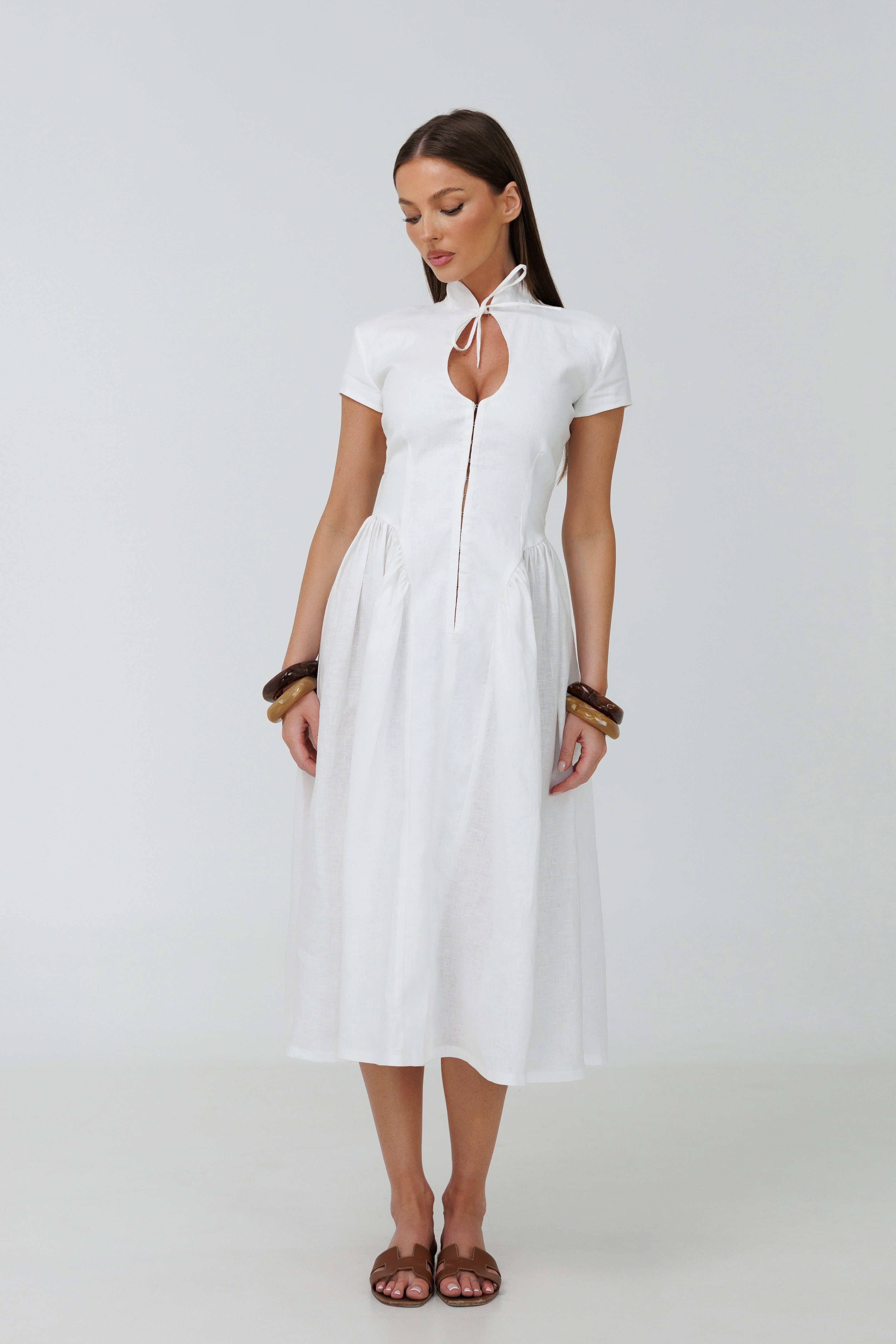 Positano Midi Linen Dress