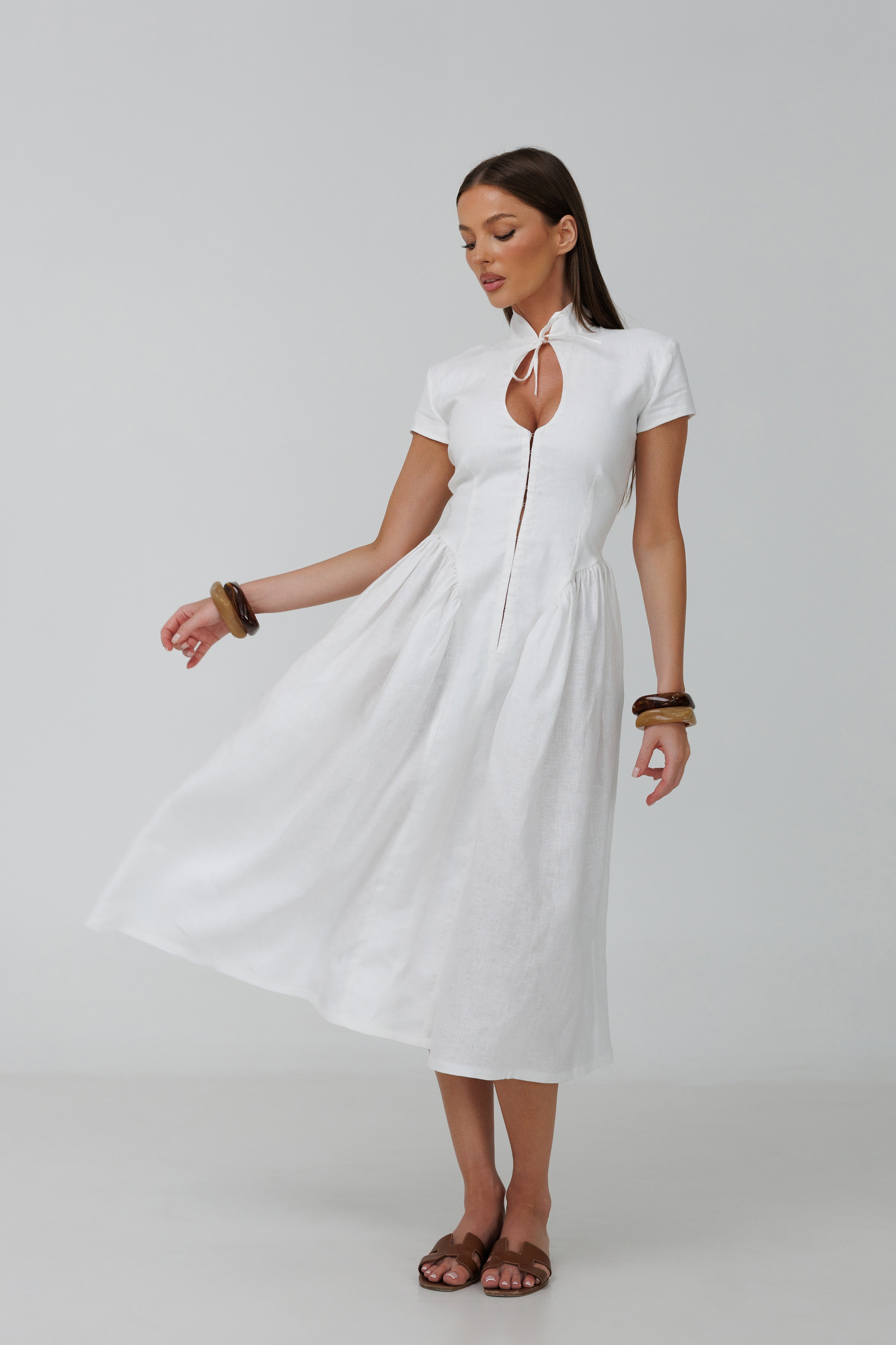 Positano Midi Linen Dress
