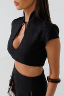 Marbella Black Linen Set