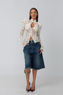 Monaco Ivory Lace Blouse