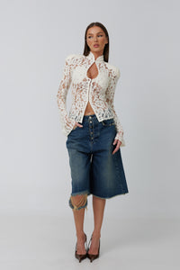 Monaco Ivory Lace Blouse