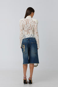 Monaco Ivory Lace Blouse