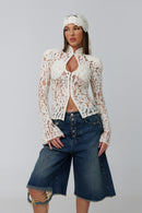 Monaco Ivory Lace Blouse