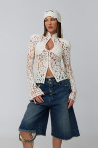 Monaco Ivory Lace Blouse