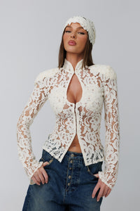 Monaco Ivory Lace Blouse