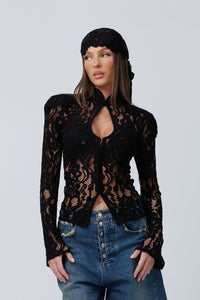 Monaco Black Lace Blouse