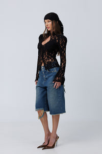 Monaco Black Lace Blouse