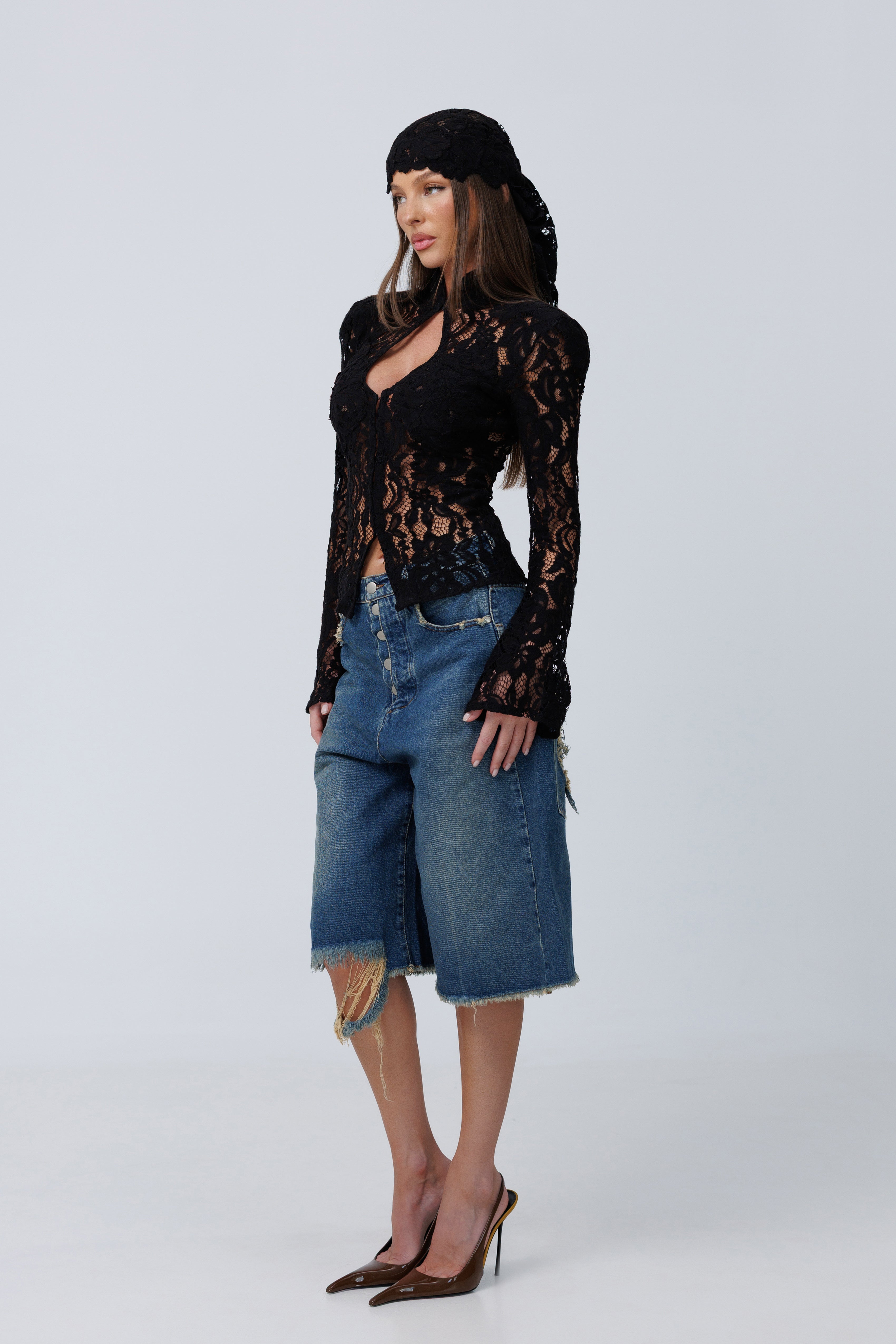 Monaco Black Lace Blouse
