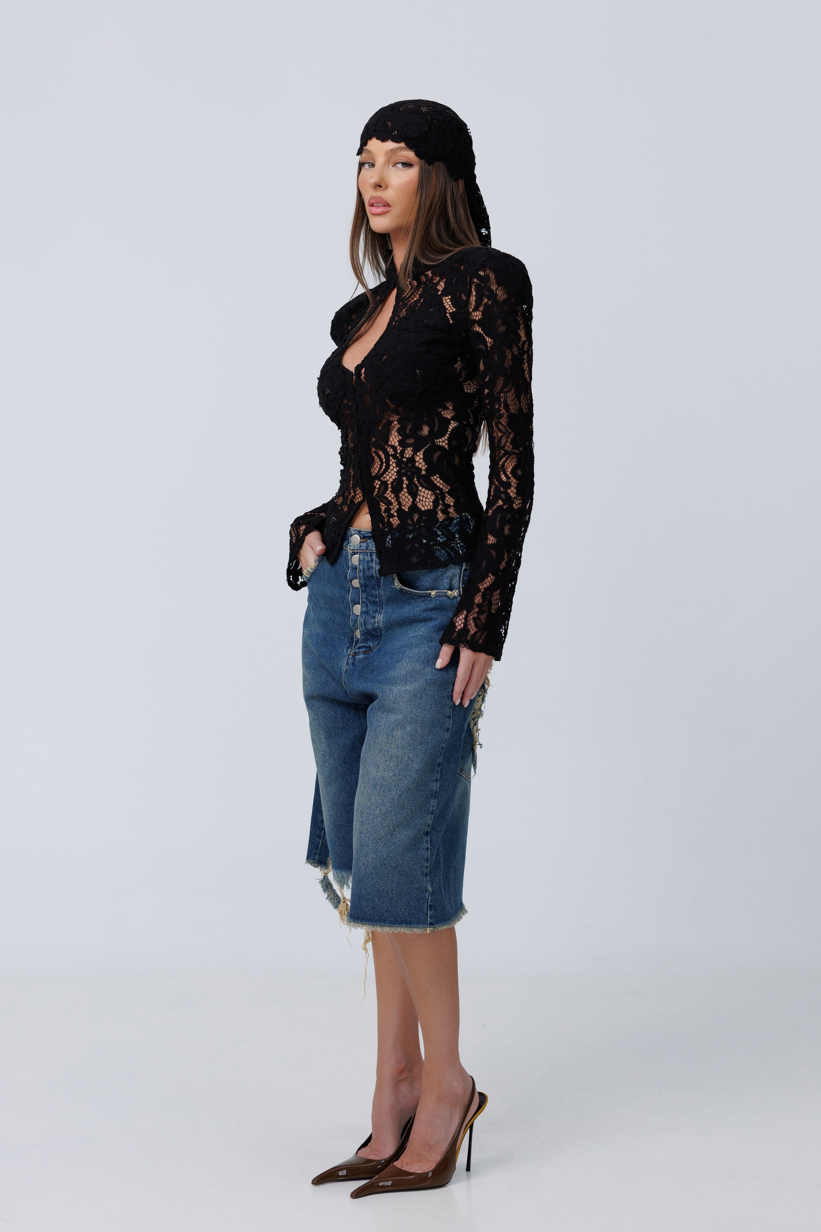 Monaco Black Lace Blouse