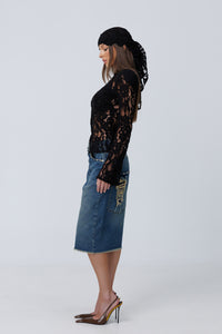 Monaco Black Lace Blouse