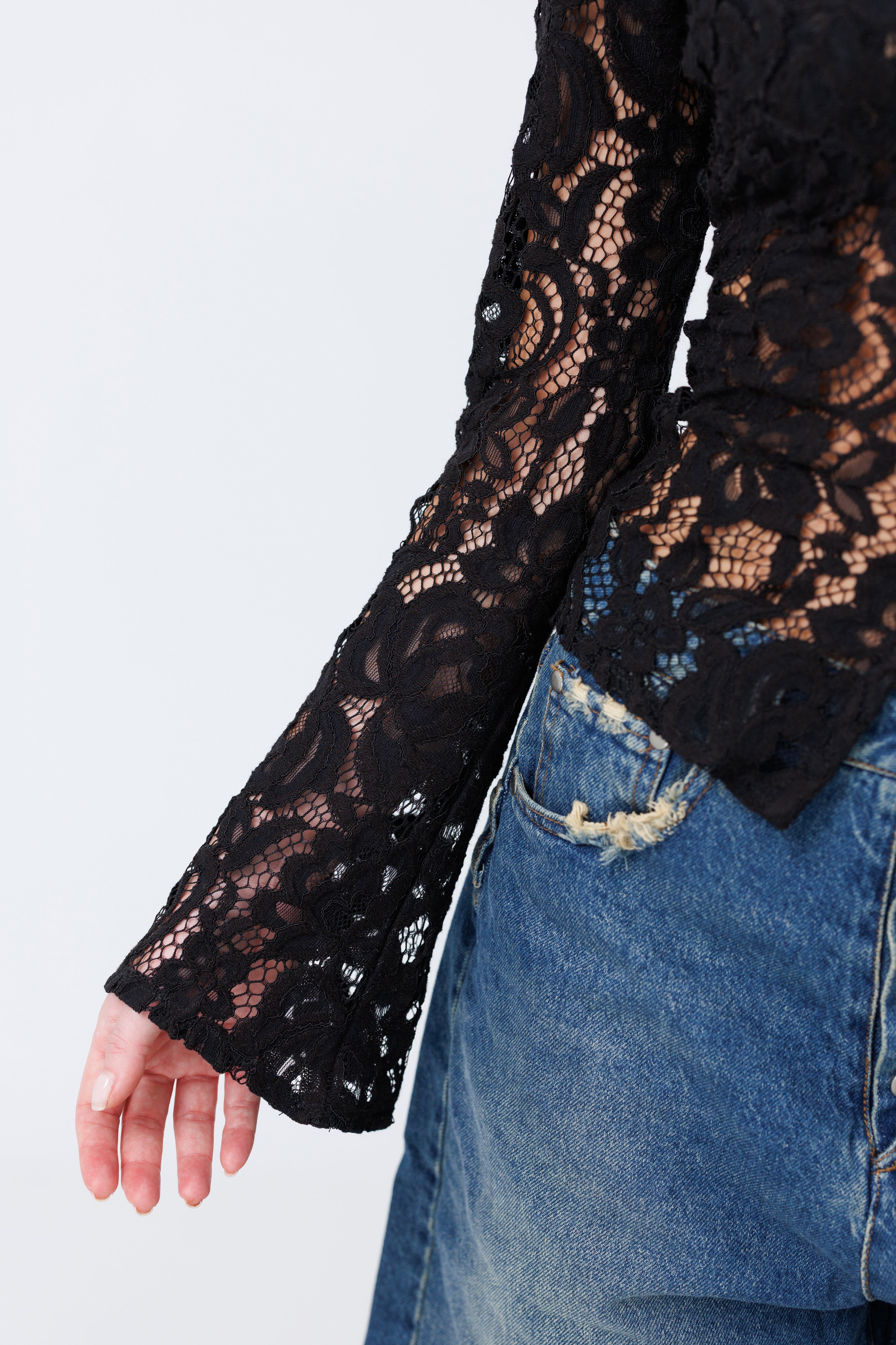 Monaco Black Lace Blouse