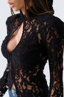 Monaco Black Lace Blouse